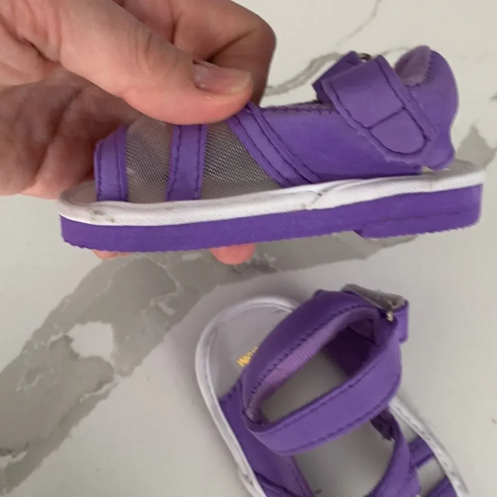 Purple Slip-on Mesh Foam Toddler Girls Summer Beach Sandals Size 3